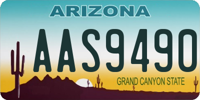 AZ license plate AAS9490