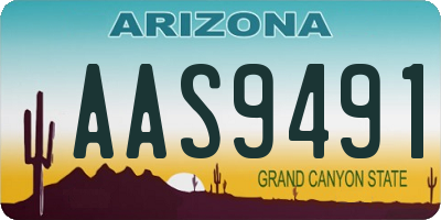 AZ license plate AAS9491