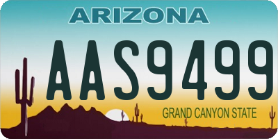 AZ license plate AAS9499