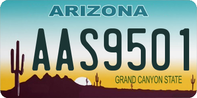 AZ license plate AAS9501
