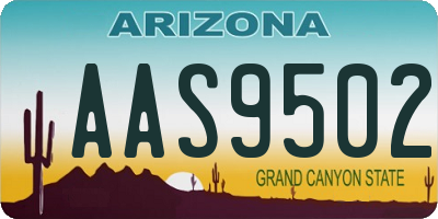 AZ license plate AAS9502