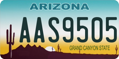 AZ license plate AAS9505