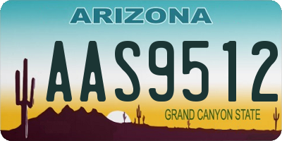 AZ license plate AAS9512