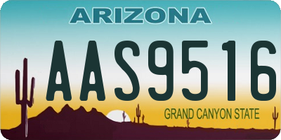 AZ license plate AAS9516