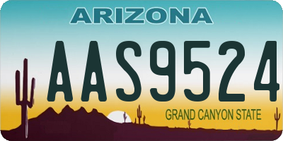 AZ license plate AAS9524