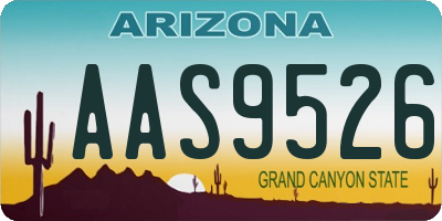AZ license plate AAS9526