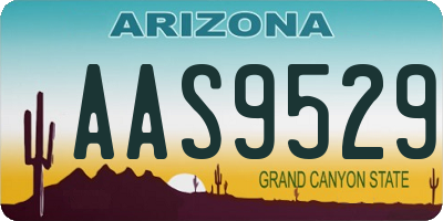 AZ license plate AAS9529