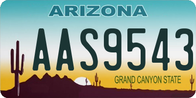 AZ license plate AAS9543