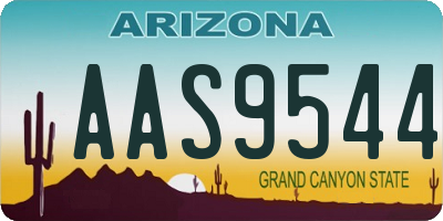 AZ license plate AAS9544