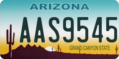 AZ license plate AAS9545