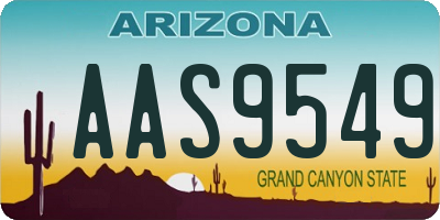 AZ license plate AAS9549