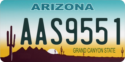 AZ license plate AAS9551