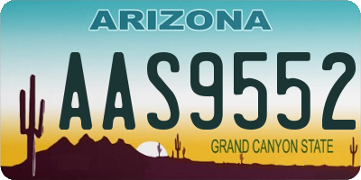 AZ license plate AAS9552