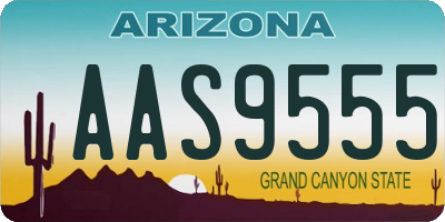 AZ license plate AAS9555