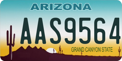 AZ license plate AAS9564