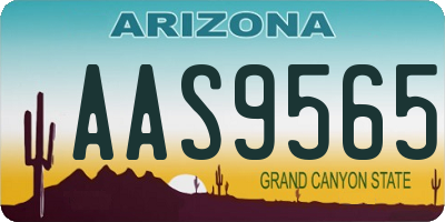 AZ license plate AAS9565