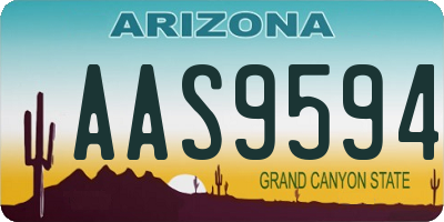 AZ license plate AAS9594