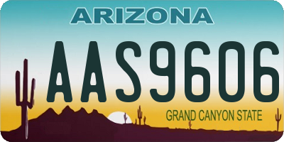 AZ license plate AAS9606