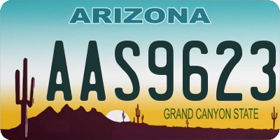 AZ license plate AAS9623