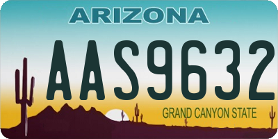 AZ license plate AAS9632