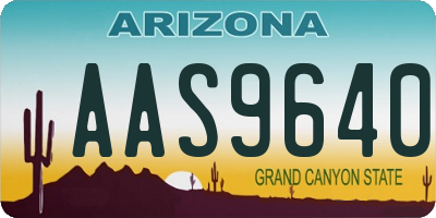 AZ license plate AAS9640