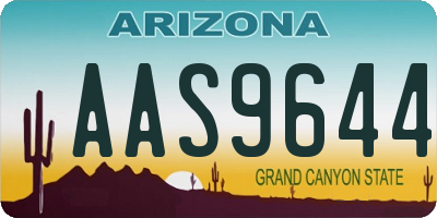 AZ license plate AAS9644