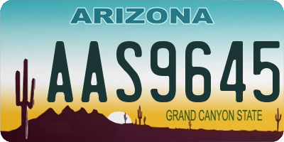AZ license plate AAS9645