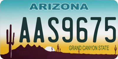 AZ license plate AAS9675
