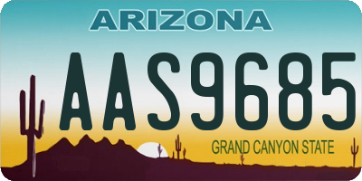 AZ license plate AAS9685