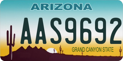 AZ license plate AAS9692