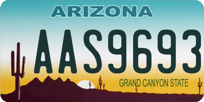 AZ license plate AAS9693