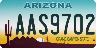 AZ license plate AAS9702