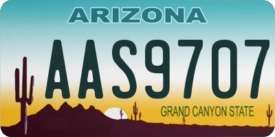 AZ license plate AAS9707