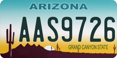 AZ license plate AAS9726