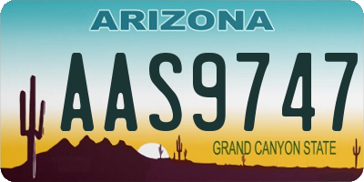 AZ license plate AAS9747