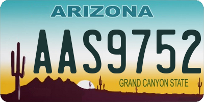 AZ license plate AAS9752