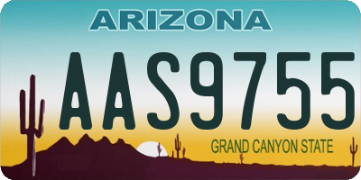 AZ license plate AAS9755
