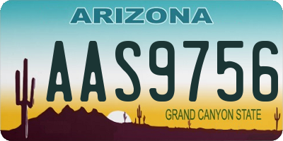AZ license plate AAS9756