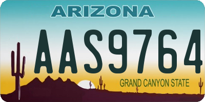 AZ license plate AAS9764