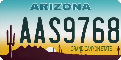 AZ license plate AAS9768