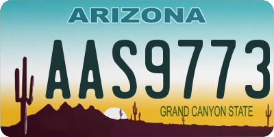 AZ license plate AAS9773