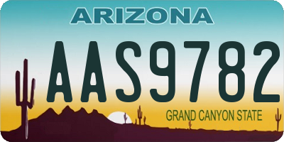 AZ license plate AAS9782
