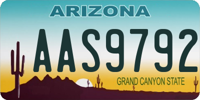 AZ license plate AAS9792