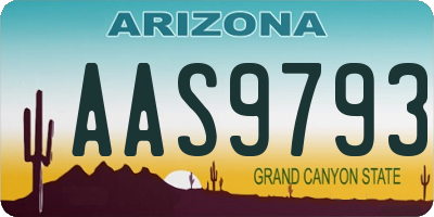 AZ license plate AAS9793