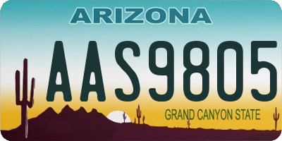 AZ license plate AAS9805