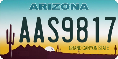 AZ license plate AAS9817