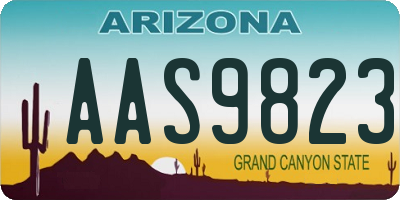 AZ license plate AAS9823