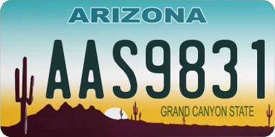 AZ license plate AAS9831