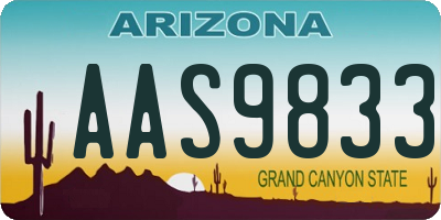 AZ license plate AAS9833