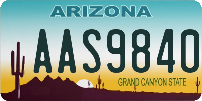 AZ license plate AAS9840